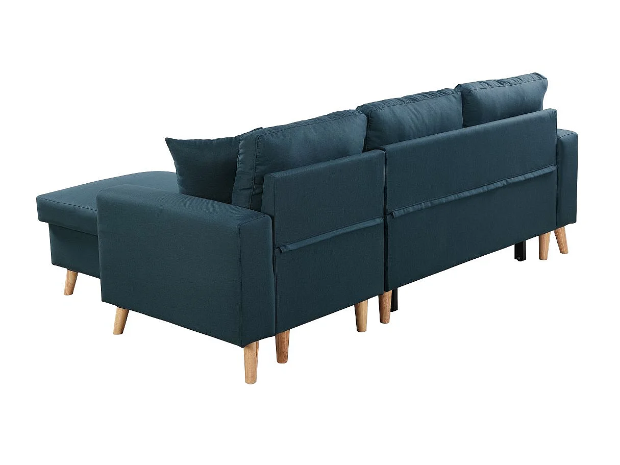 Canapé d'Angle Scandinave Réversible Convertible avec Coffre en Tissu