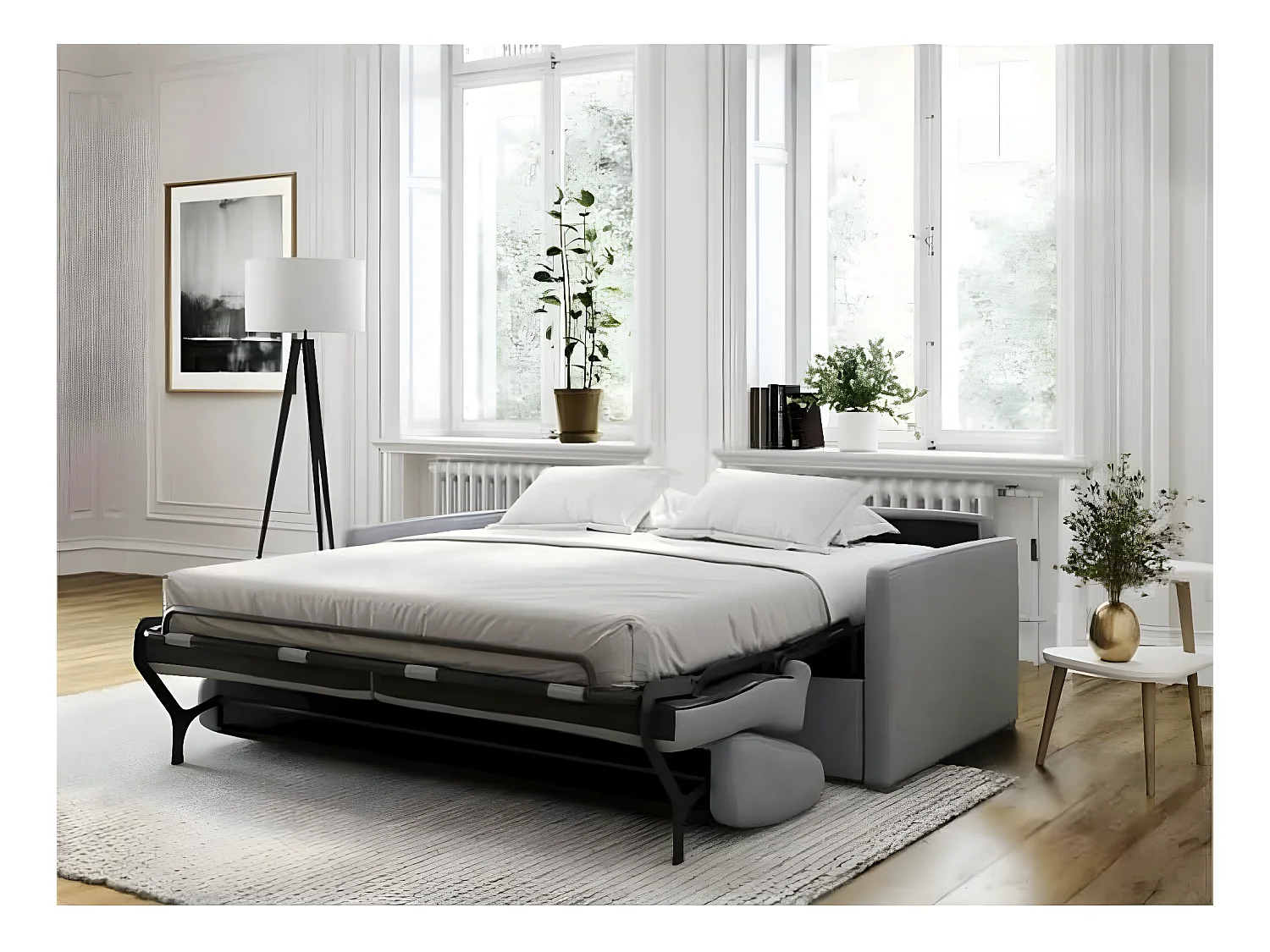 Canapé Convertible Express 3 Places en Tissu L140cm - Alice