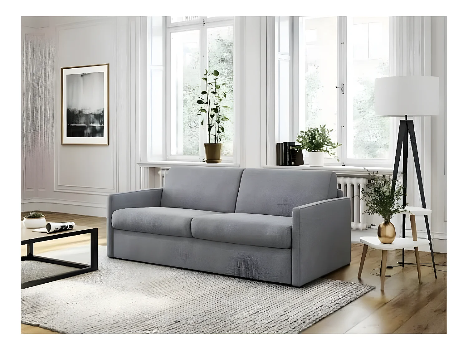 Canapé Convertible Express 3 Places en Tissu L140cm - Alice
