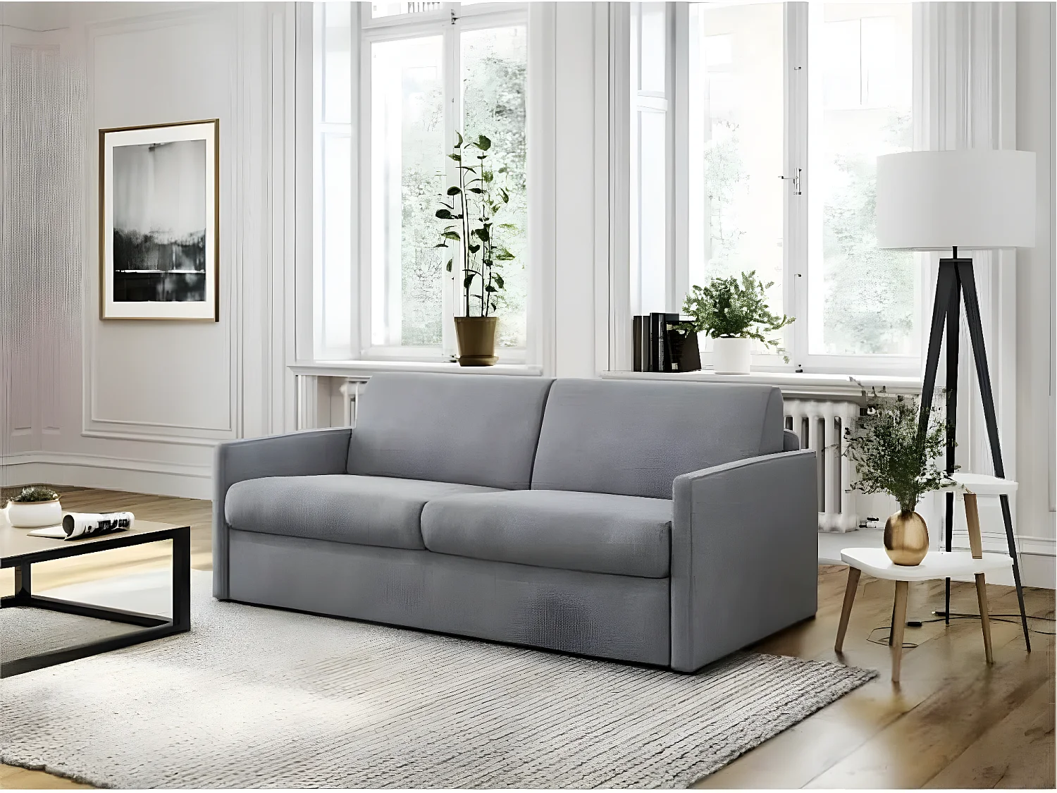 Canapé Convertible Express 3 Places en Tissu L140cm - Alice