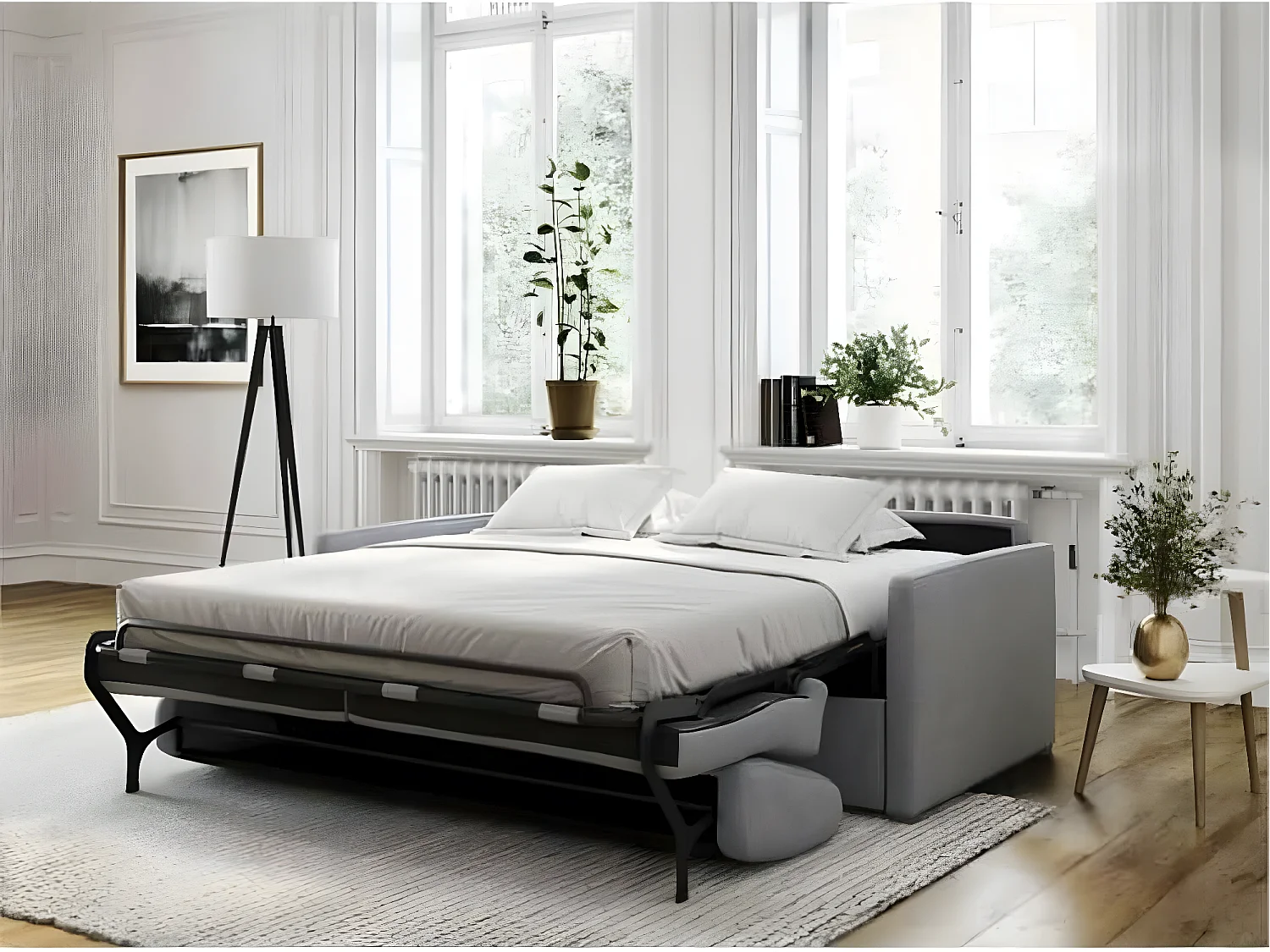 Canapé Convertible Express 3 Places en Tissu L140cm - Alice