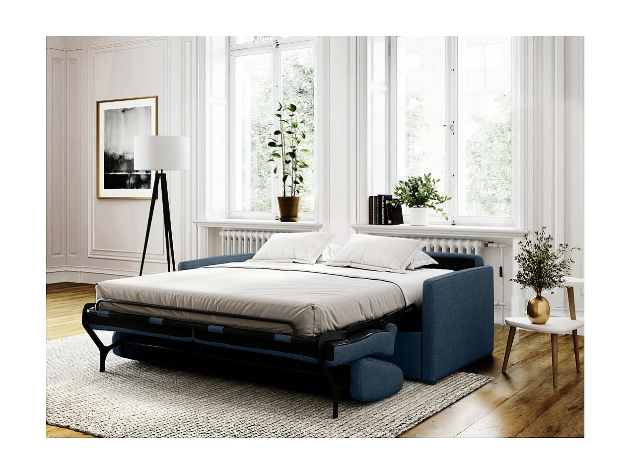 Canapé Convertible Express 3 Places en Tissu L200cm - Alice