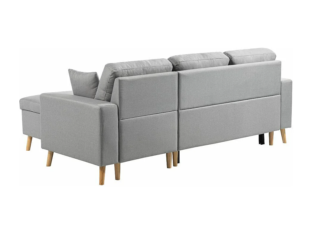 Canapé d'Angle Scandinave Réversible Convertible avec Coffre en Tissu