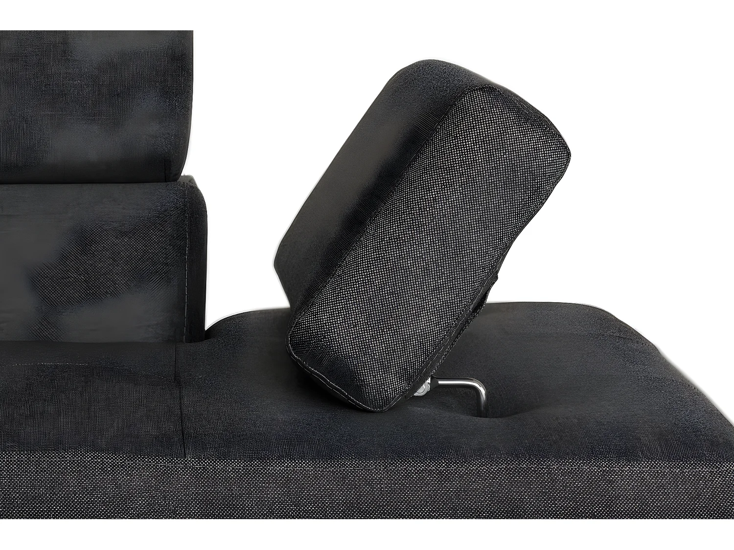 Canapé d'angle gauche 5 places Rio Convertible avec coffre en tissu - Gris anthracite - L271 x P192 x H70cm - Loungitude