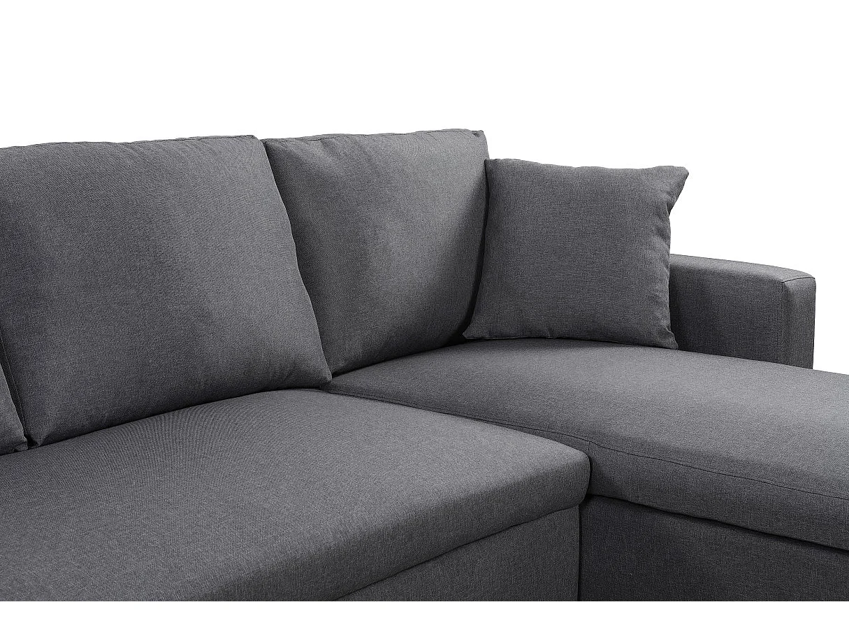 Canapé Panoramique Convertible avec 2 Coffres en Tissu