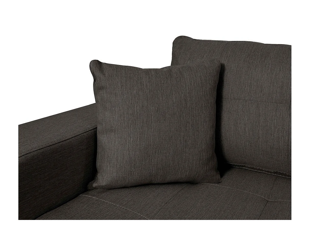 Canapé d'angle convertible 4 places en tissu gris anthracite
