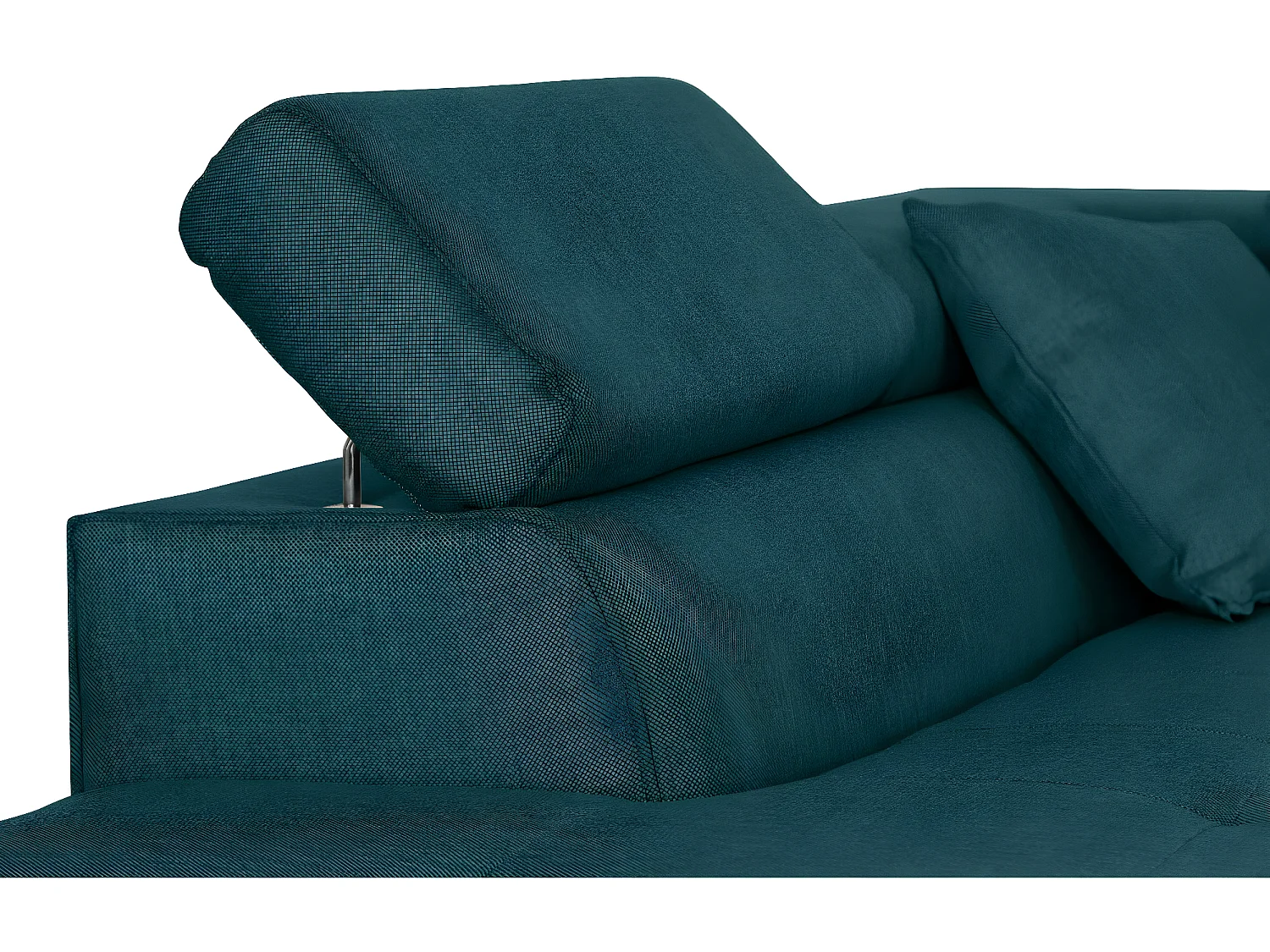 Canapé d'angle gauche 5 places Rio Convertible avec coffre en tissu - Bleu - L271 x P192 x H70cm - Loungitude