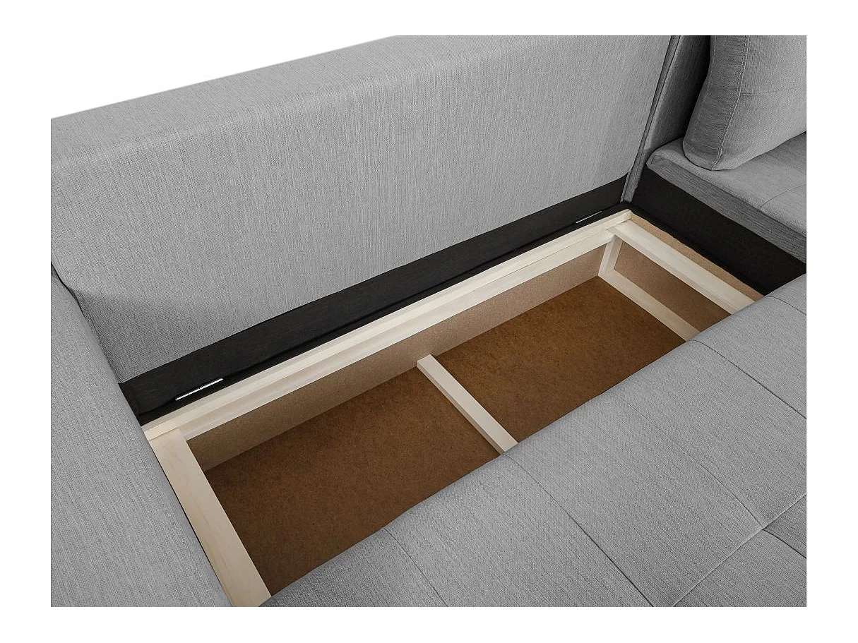 Canapé d'Angle Convertible Droit 4 Places en Tissu