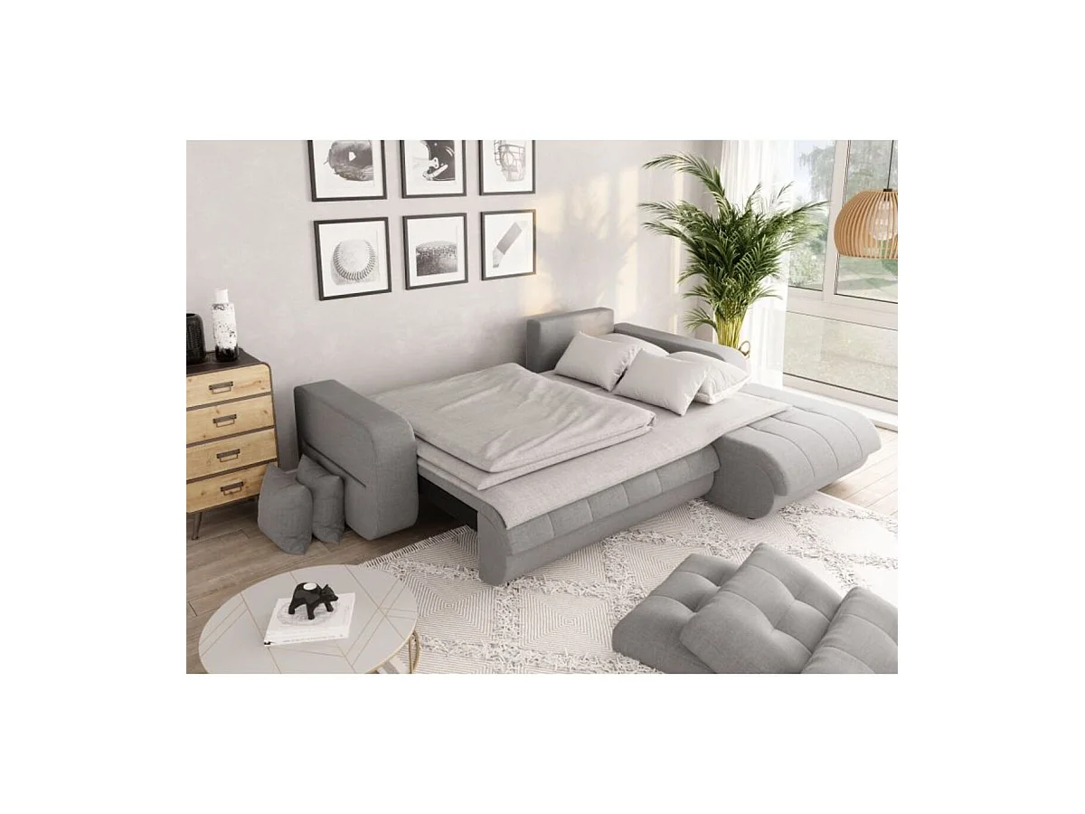 Canapé d'Angle Convertible Droit 4 Places en Tissu