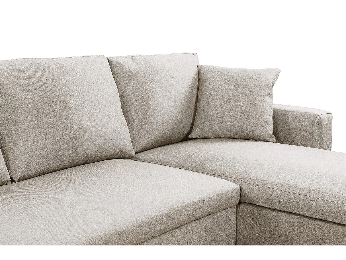 Canapé Panoramique Convertible avec 2 Coffres en Tissu