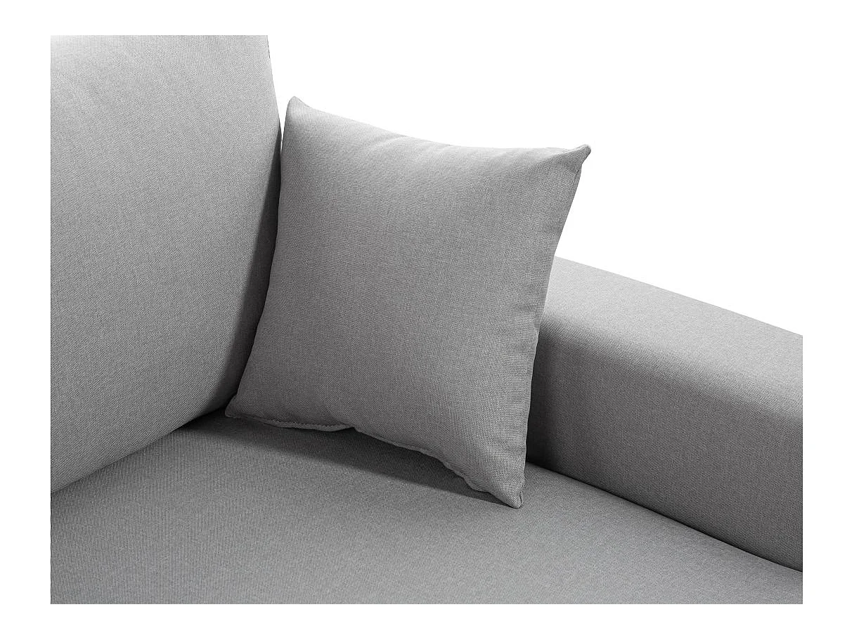Canapé d'angle 3 places Maria réversible, convertible avec coffre en tissu - Gris clair - L227 x P146 x H81cm - Loungitude