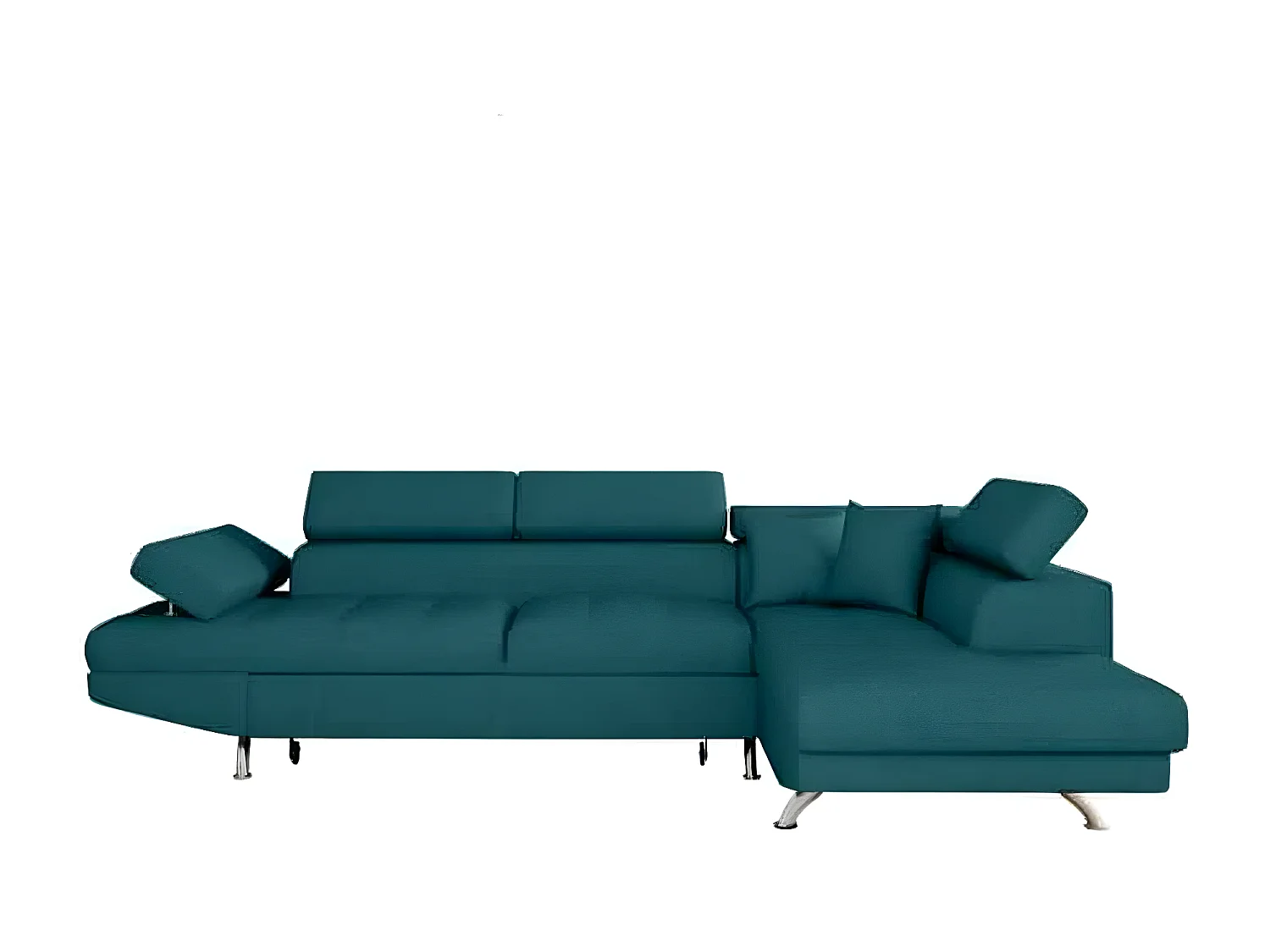 Canapé d'angle convertible droit avec coffre de rangement en tissu