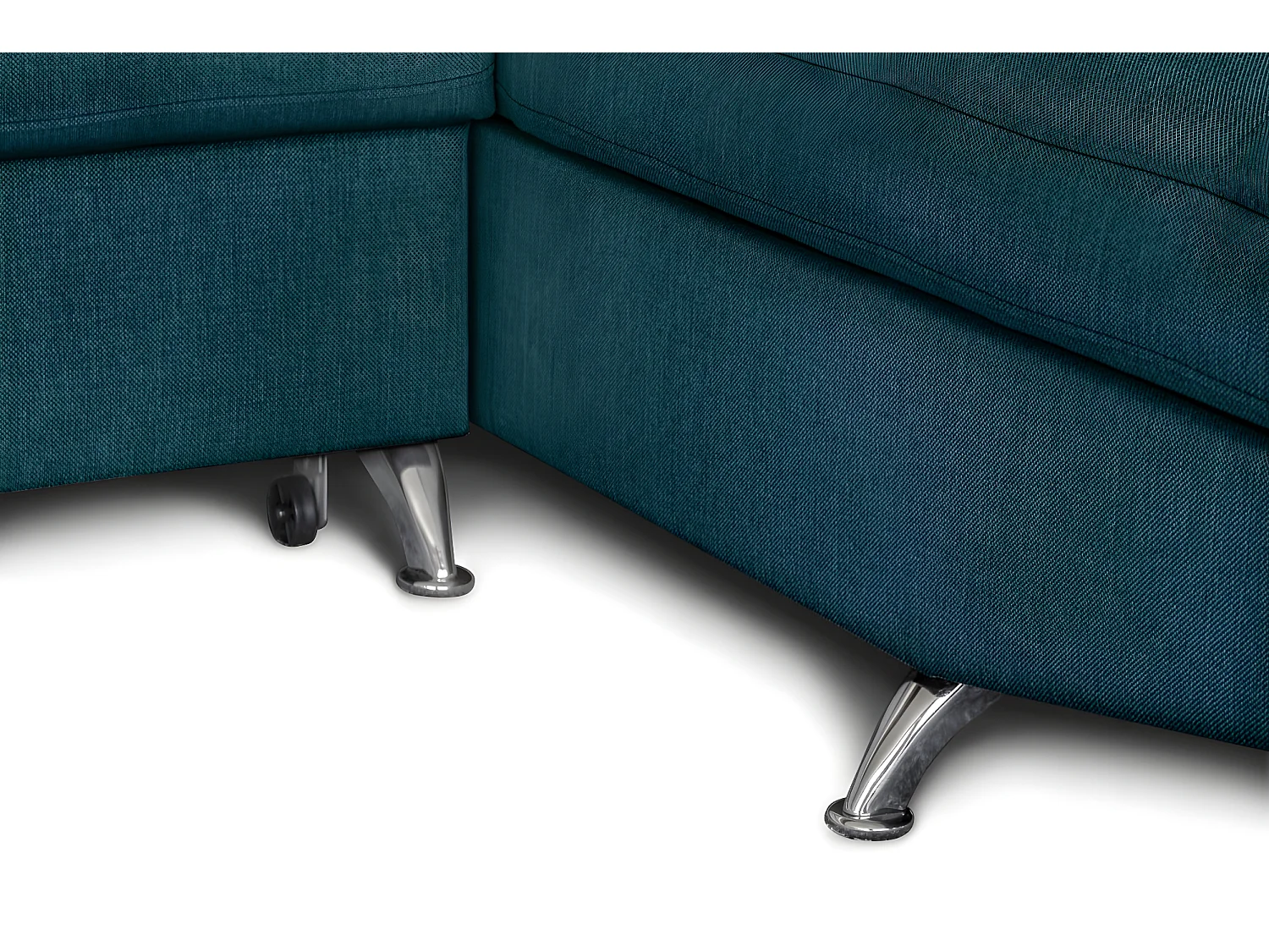 Canapé d'angle convertible droit avec coffre de rangement en tissu