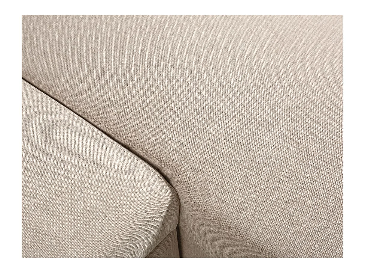Canapé d'angle 3 places Maria réversible, convertible avec coffre en tissu - Beige - L227 x P146 x H81cm - Loungitude