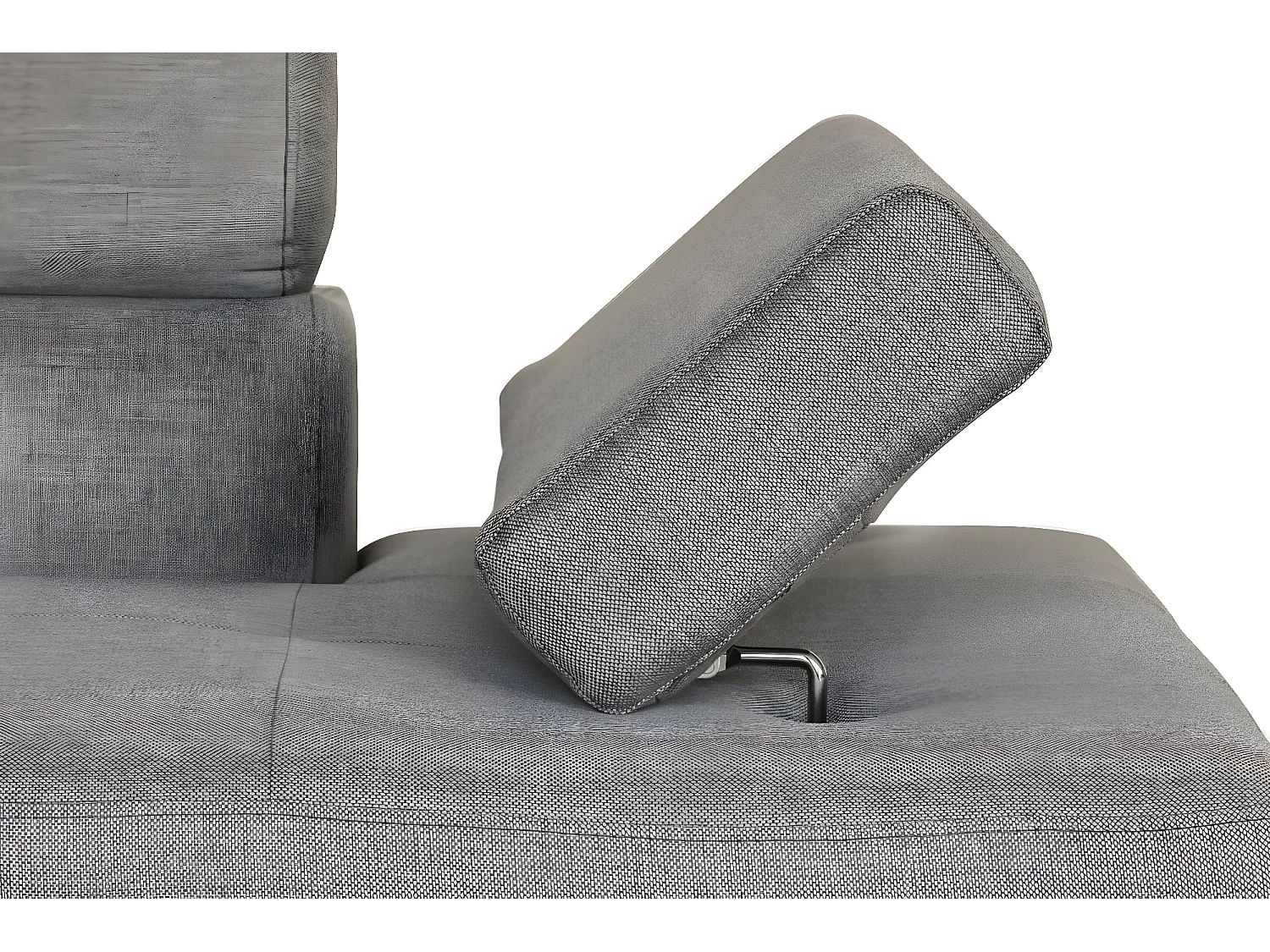 Canapé d'angle gauche 5 places Rio Convertible avec coffre en tissu - Gris clair - L271 x P192 x H70cm - Loungitude