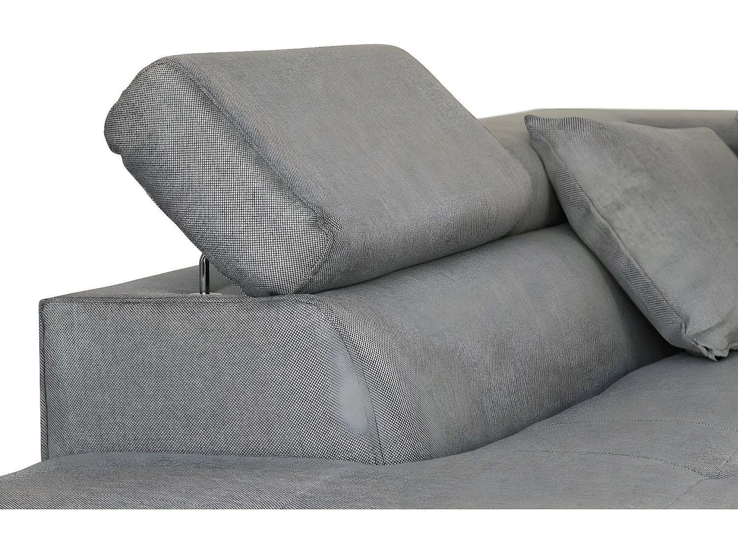 Canapé d'angle gauche 5 places Rio Convertible avec coffre en tissu - Gris clair - L271 x P192 x H70cm - Loungitude
