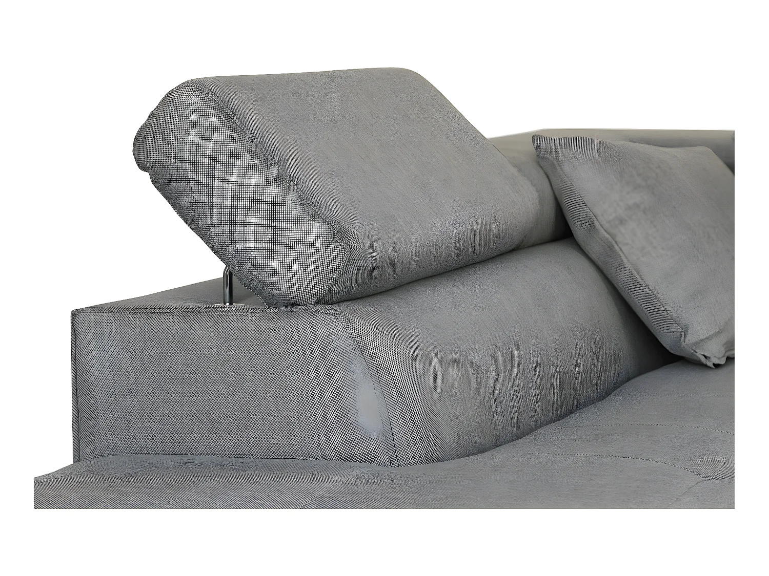 Canapé d'angle gauche 5 places Rio Convertible avec coffre en tissu - Gris clair - L271 x P192 x H70cm - Loungitude