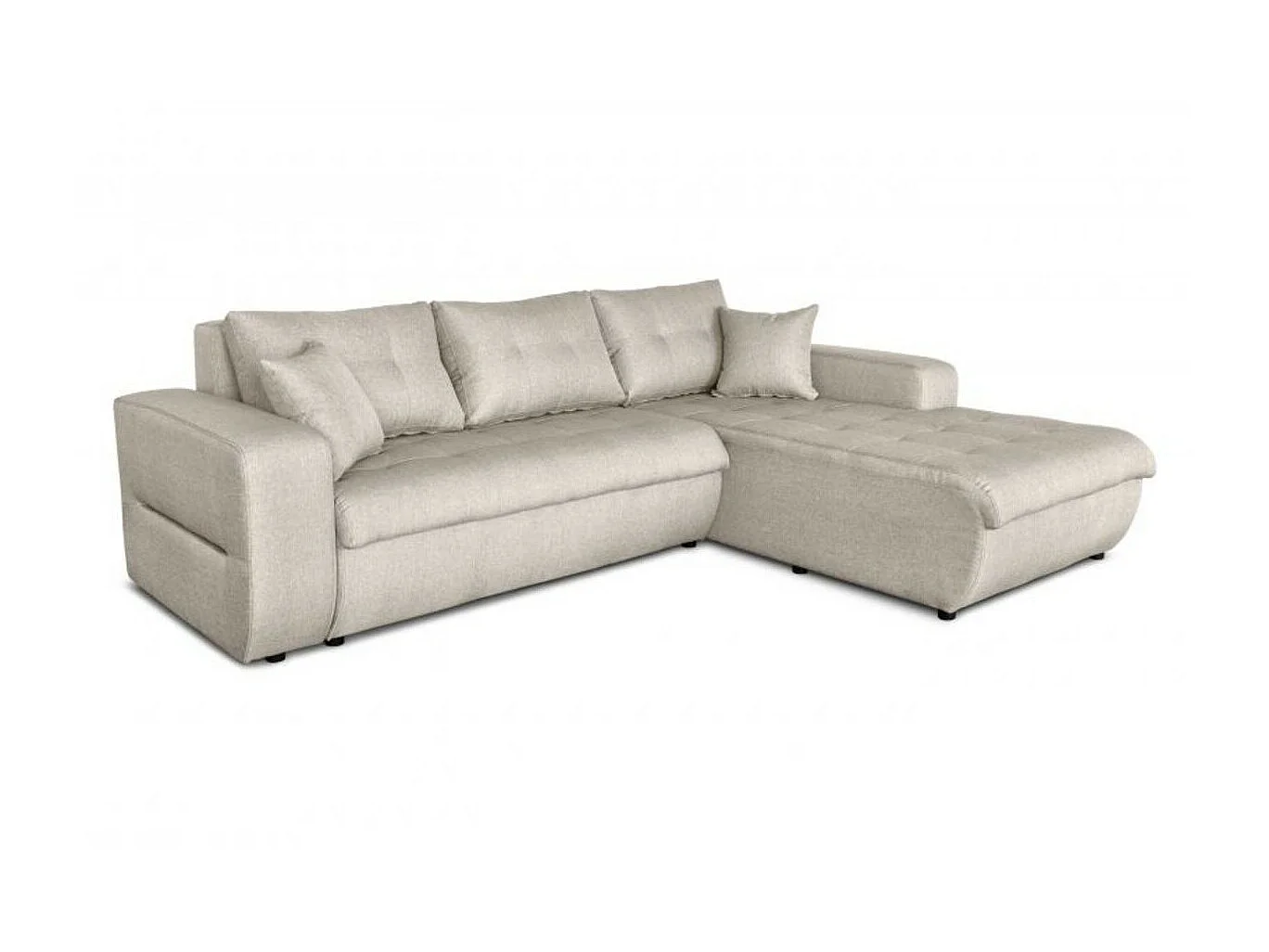 Canapé d'Angle Convertible Droit 4 Places en Tissu