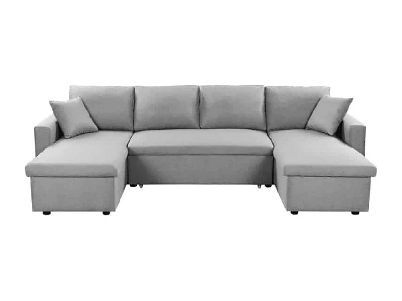 Canapé Panoramique Convertible avec 2 Coffres en Tissu