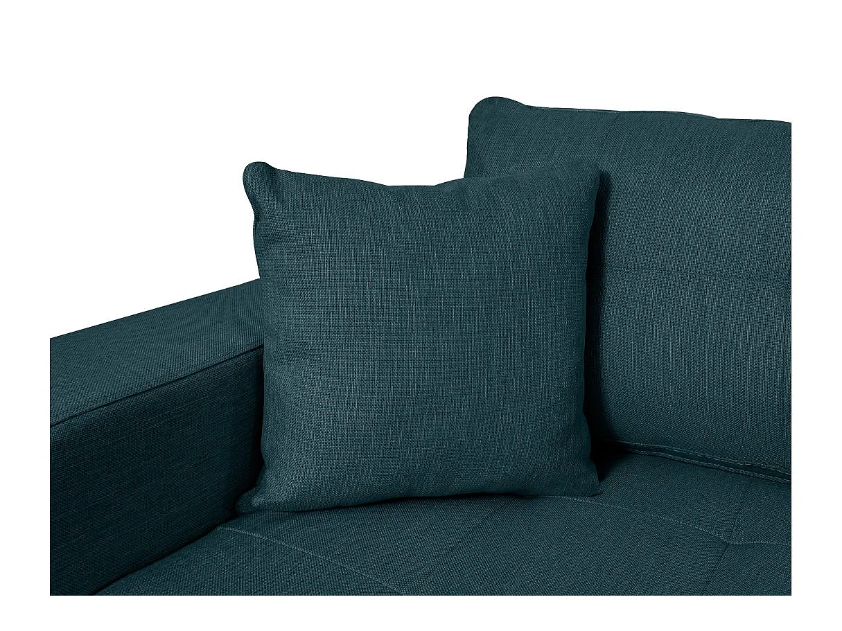 Canapé d'angle convertible 4 places en tissu bleu