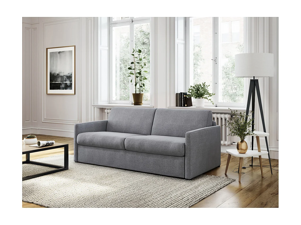 Canapé Convertible Express 3 Places en Tissu L200cm - Alice