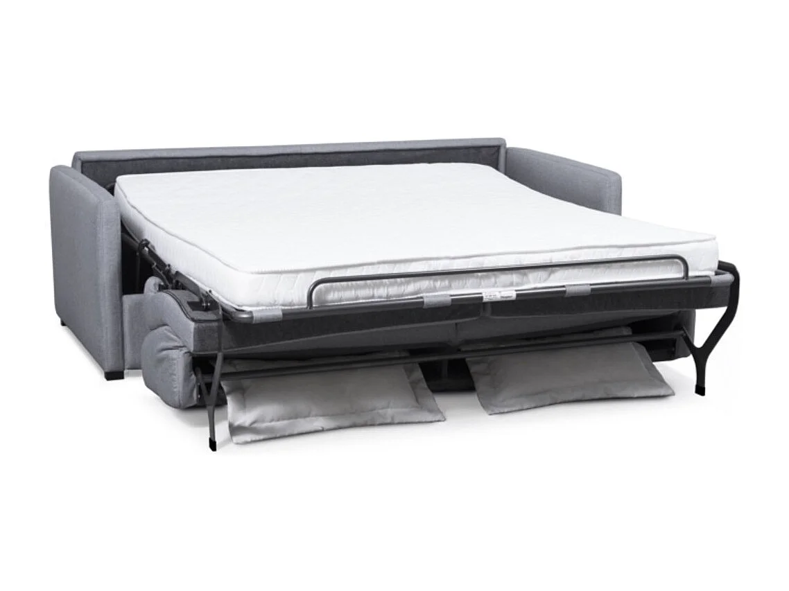 Canapé convertible express 3 places en tissu gris clair ALICE