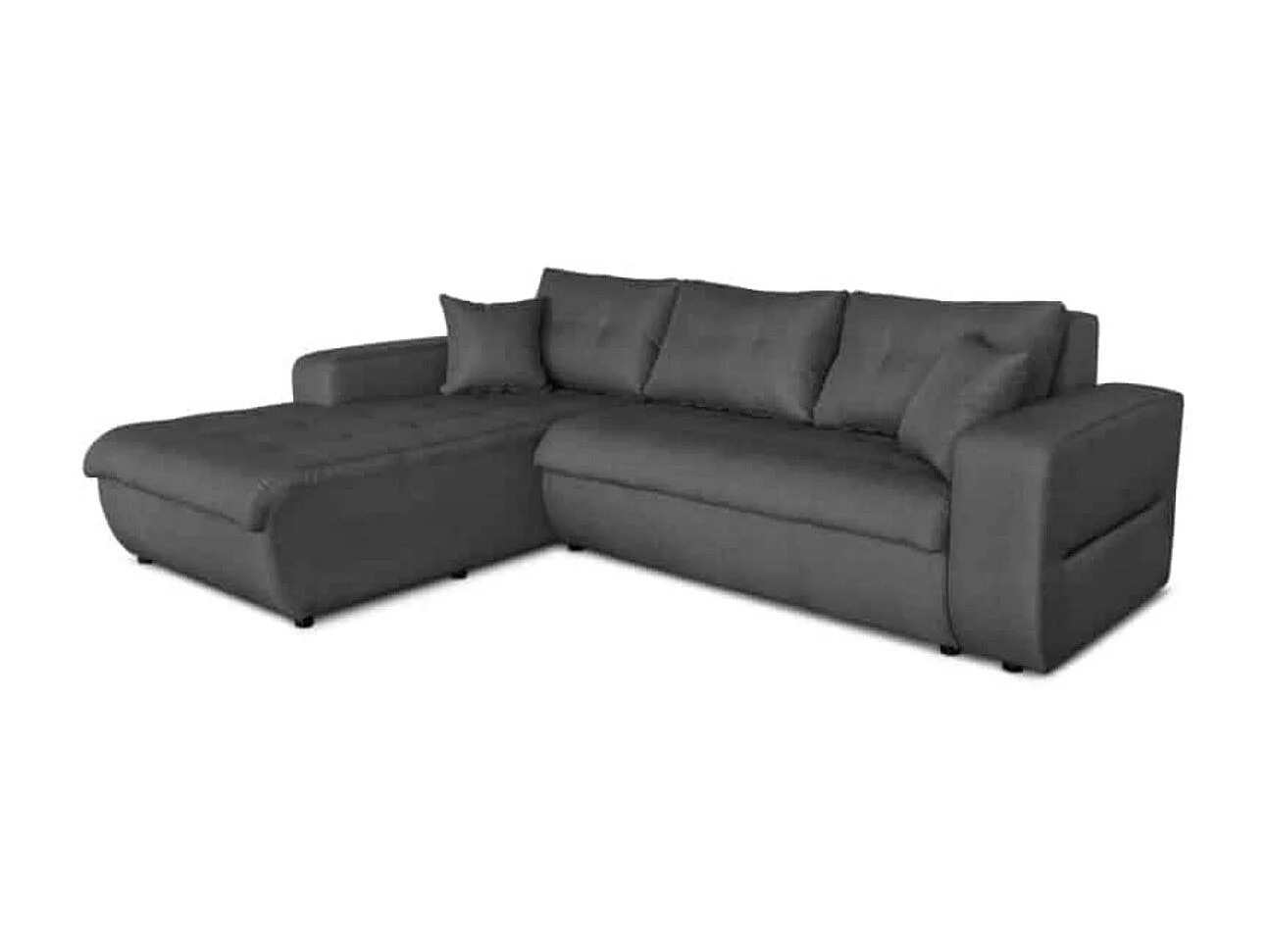 Canapé d'Angle Convertible Gauche 4 Places en Tissu