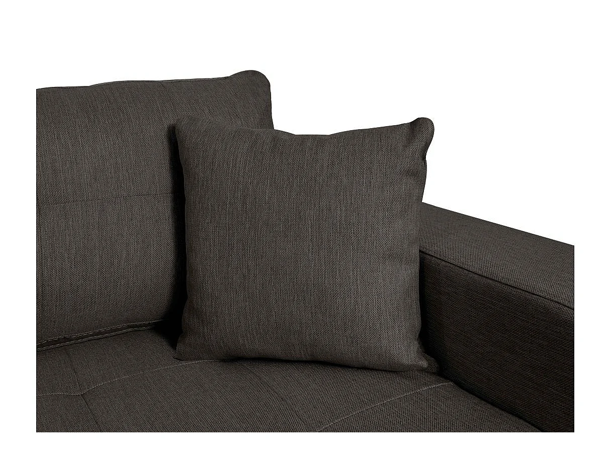 Canapé d'angle convertible 4 places en tissu gris anthracite