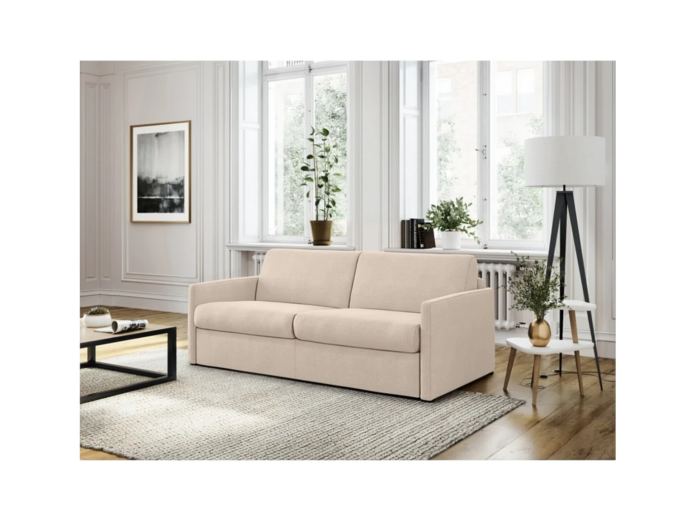 Canapé Convertible Express 3 Places en Tissu L140cm - Alice