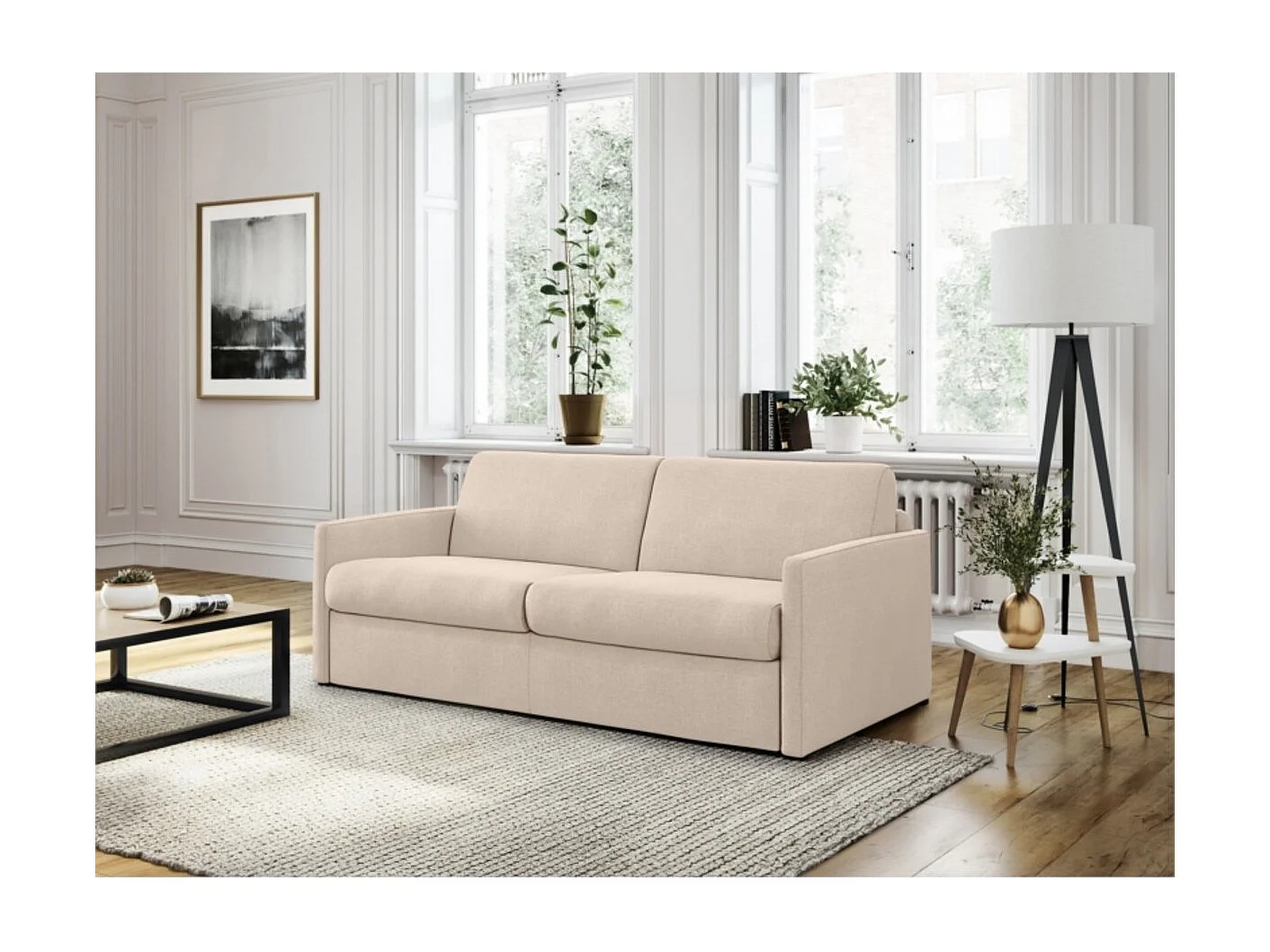Canapé Convertible Express 3 Places en Tissu L140cm - Alice