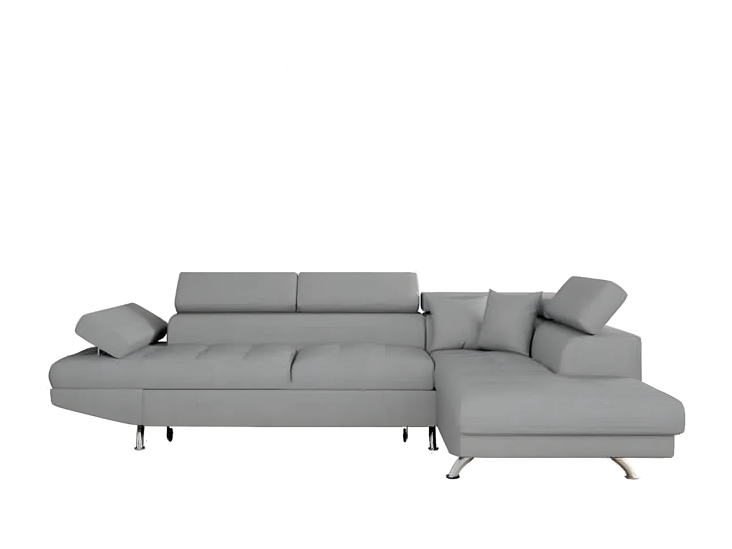 Canapé d'angle convertible droit avec coffre de rangement en tissu