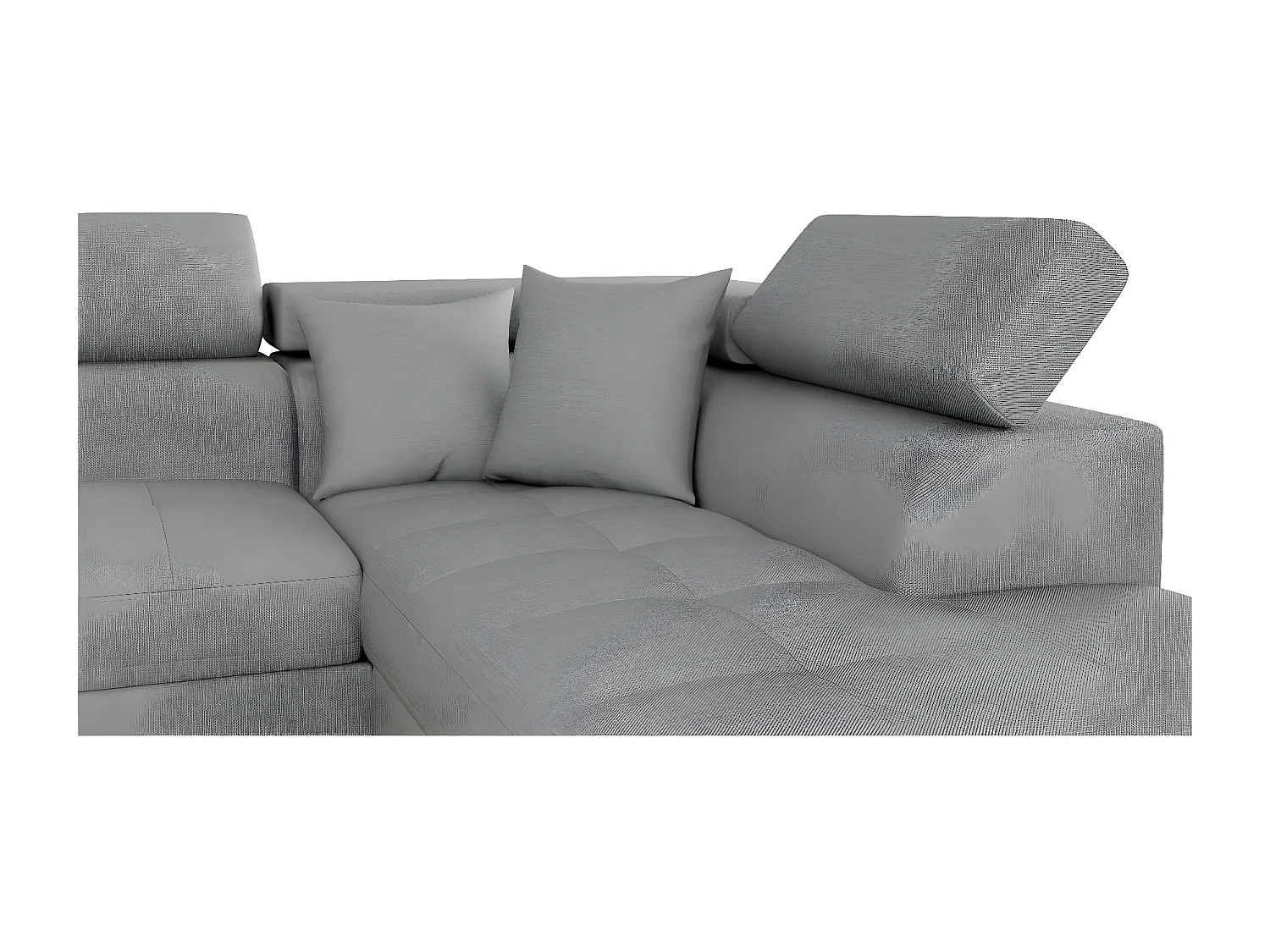 Canapé d'angle convertible droit avec coffre de rangement en tissu