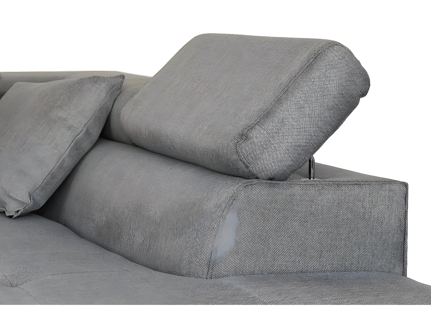 Canapé d'angle convertible droit avec coffre de rangement en tissu