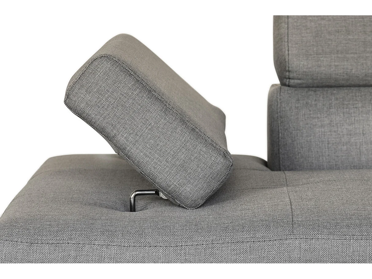 Canapé d'angle convertible droit avec coffre de rangement en tissu