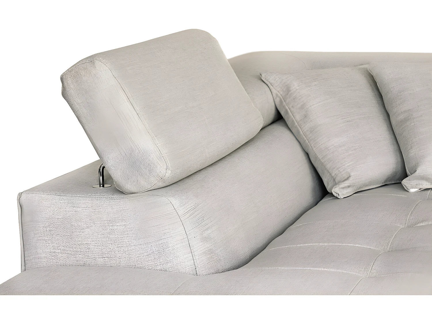 Canapé d'angle gauche 5 places Rio Convertible avec coffre en tissu - Beige - L271 x P192 x H70cm - Loungitude