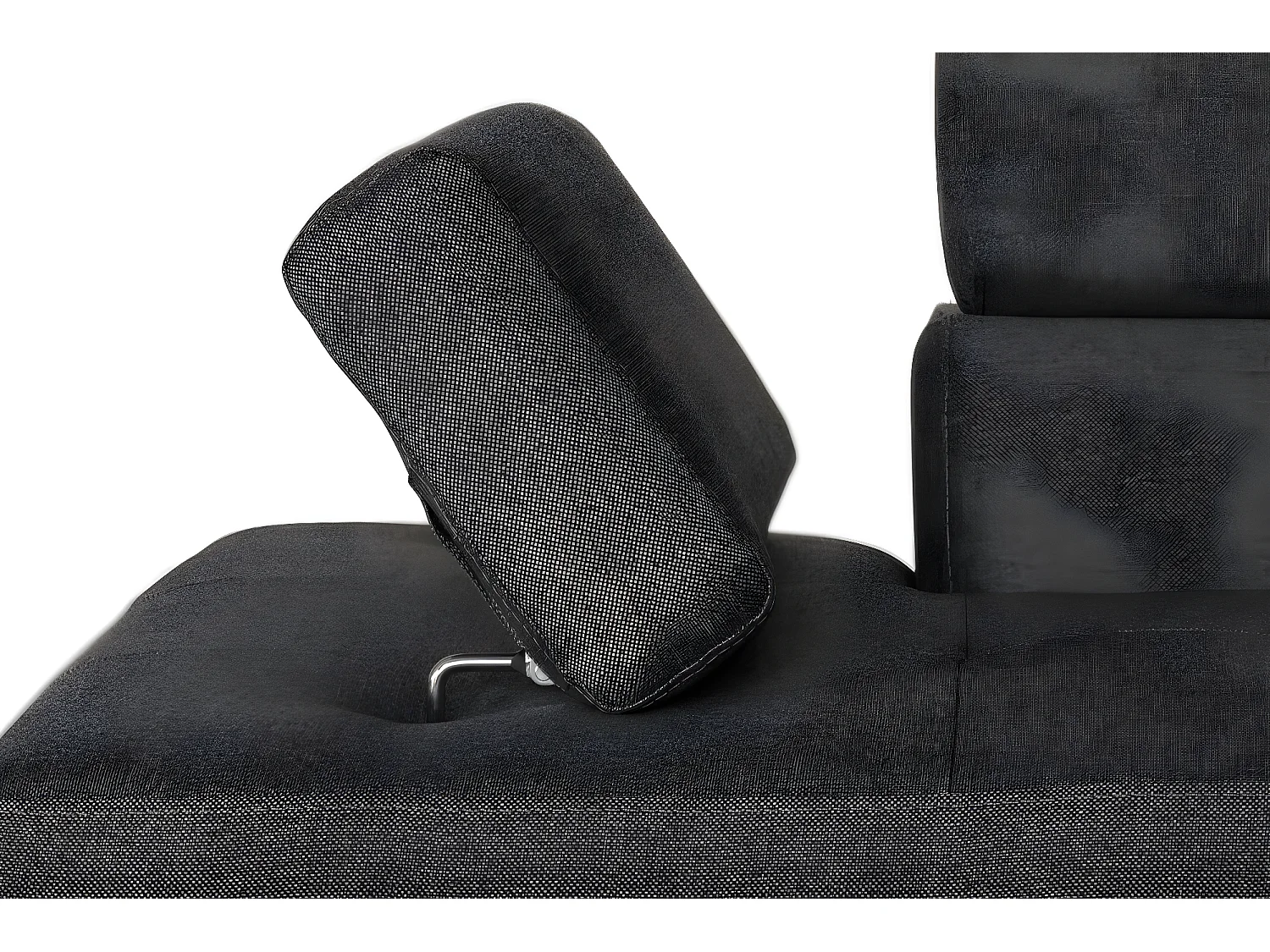 Canapé d'angle convertible droit avec coffre de rangement en tissu