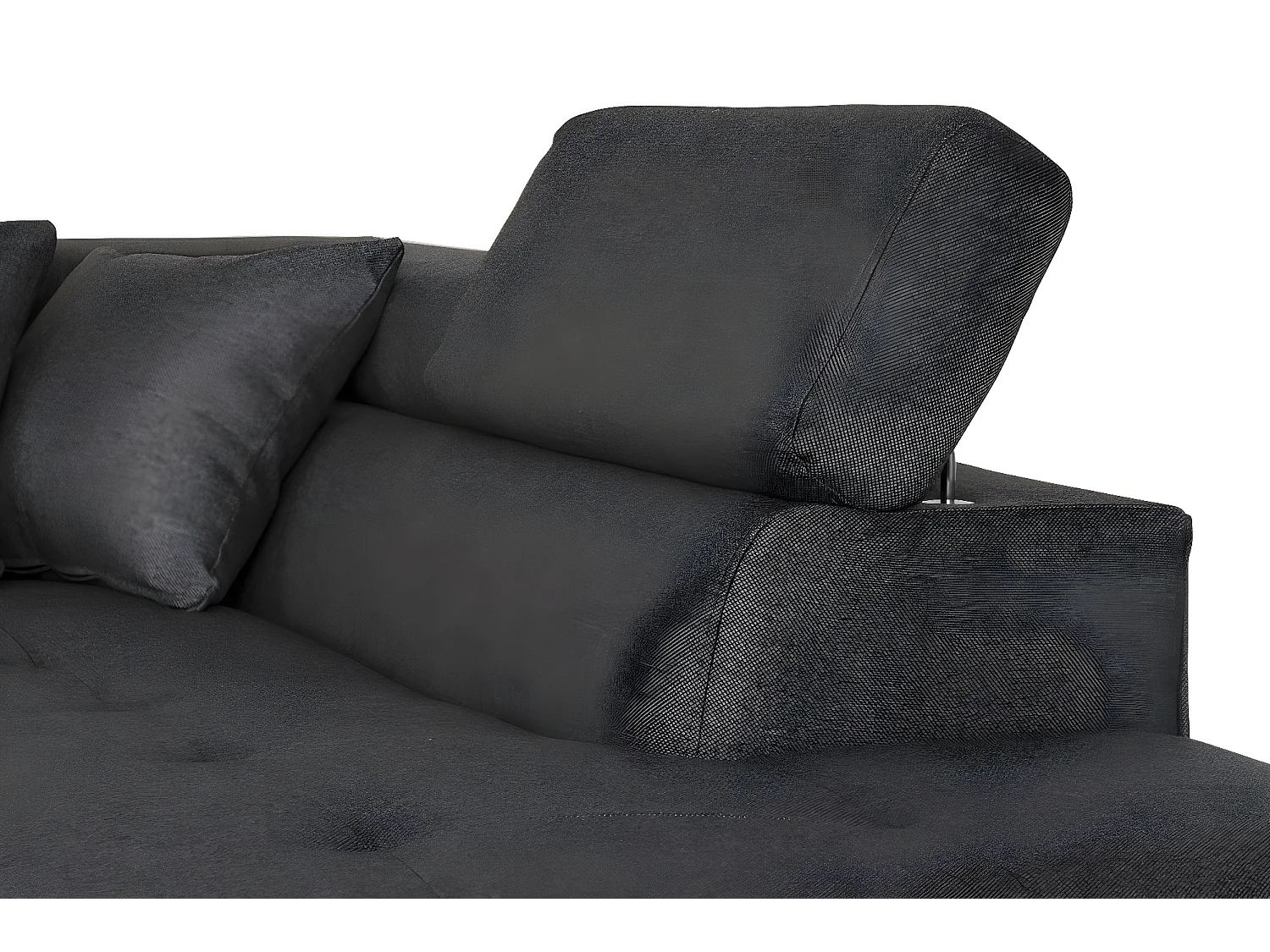 Canapé d'angle convertible droit avec coffre de rangement en tissu