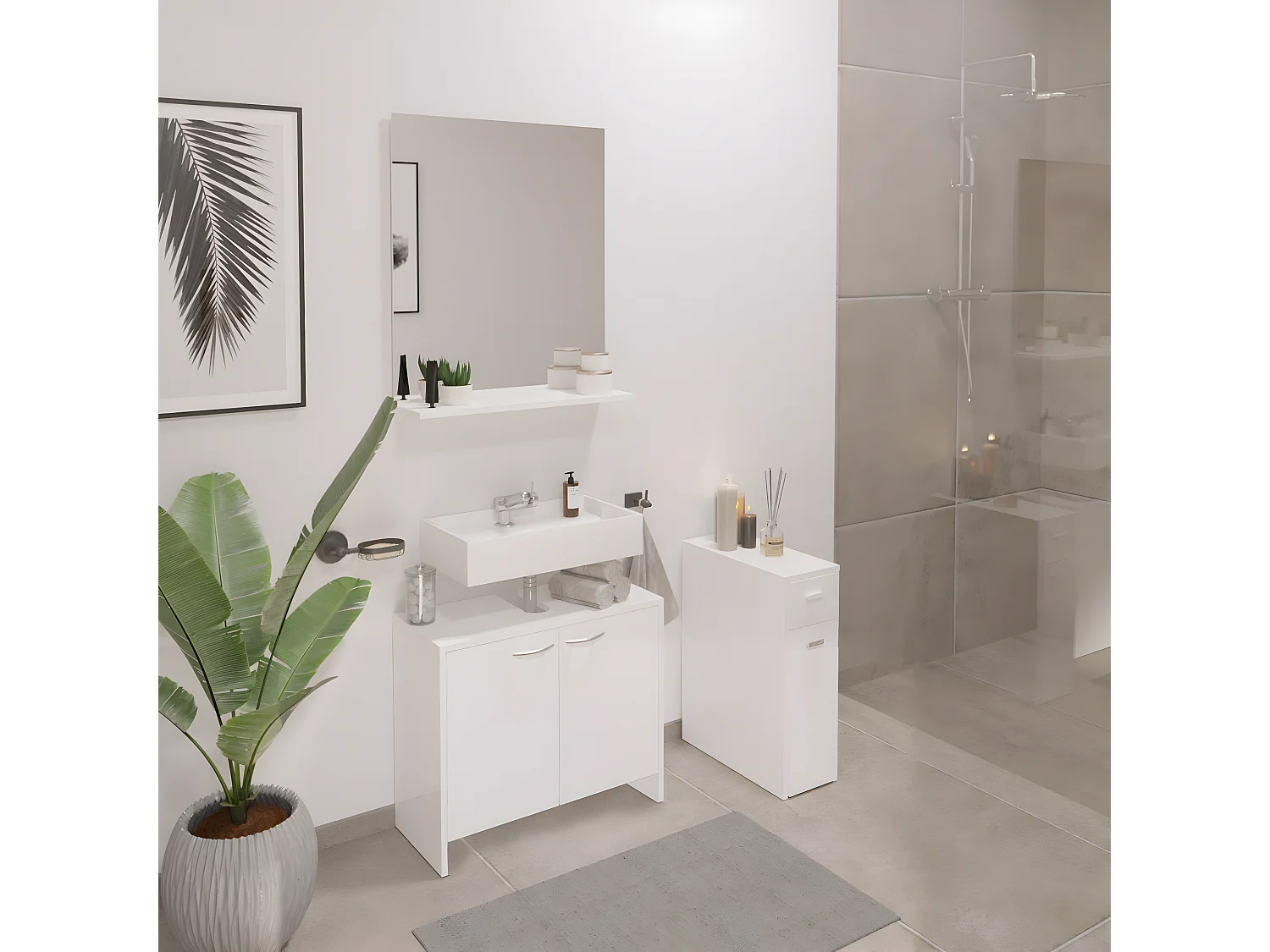 Petit Meuble Gain de Place 2 Tiroirs L20cm - Denia