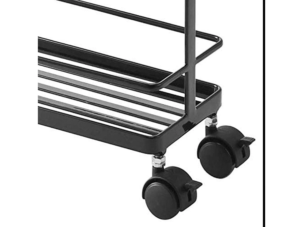 Desserte à roulettes en acier - Noir