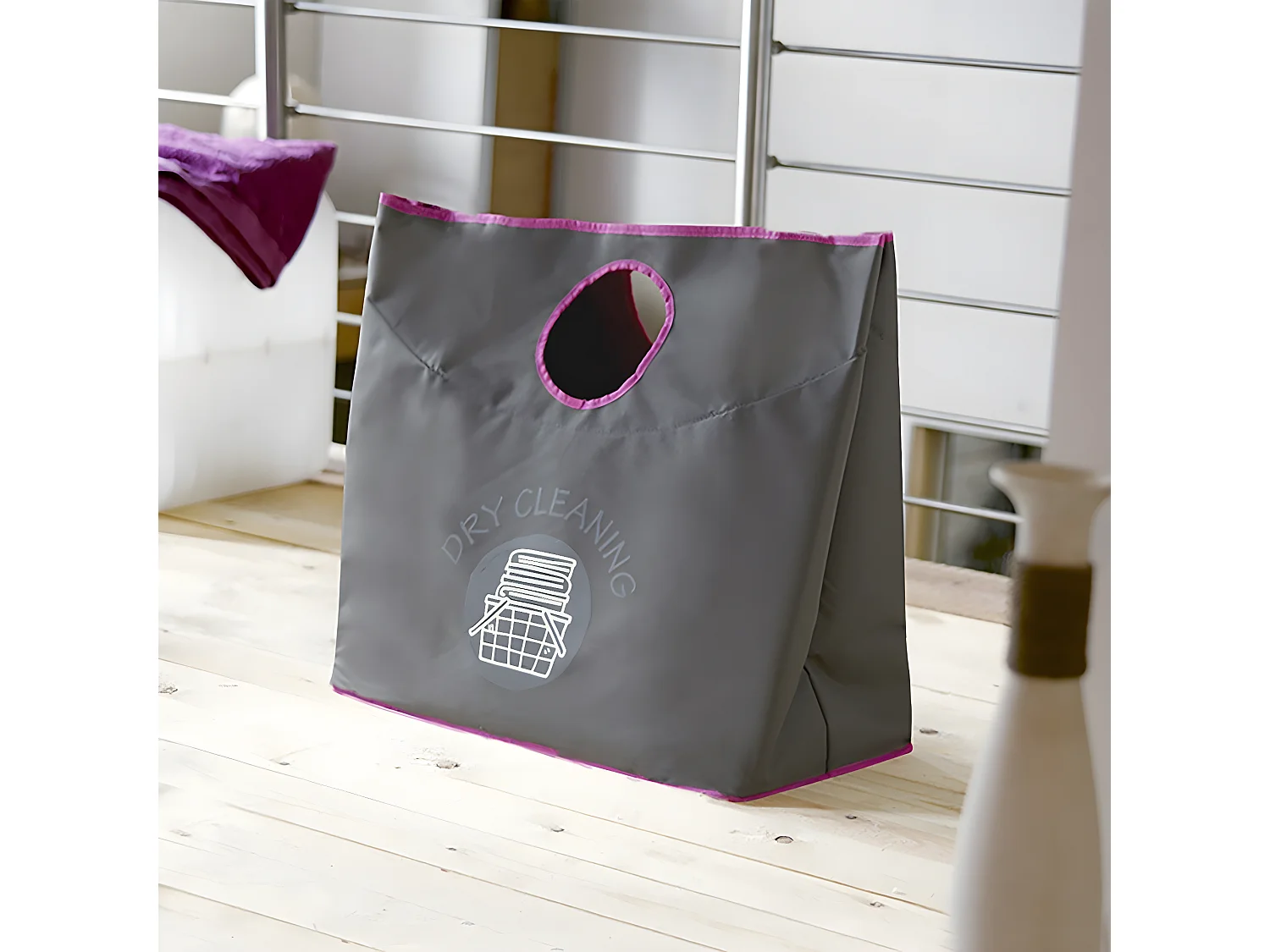 Panier à linge souple 2 poignées rondes