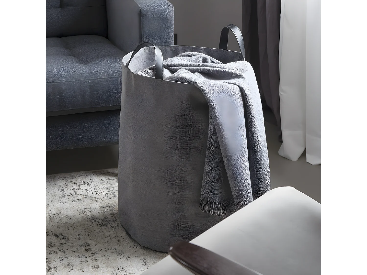 Cesta alta para ropa con asas diá. 40 cm.