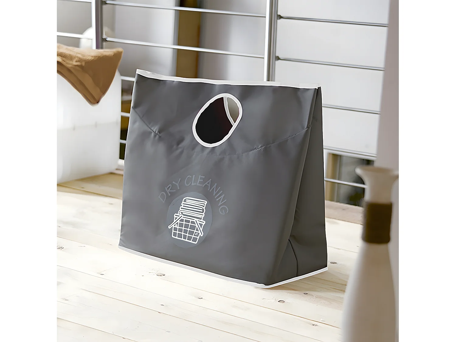 Panier à linge souple 2 poignées rondes