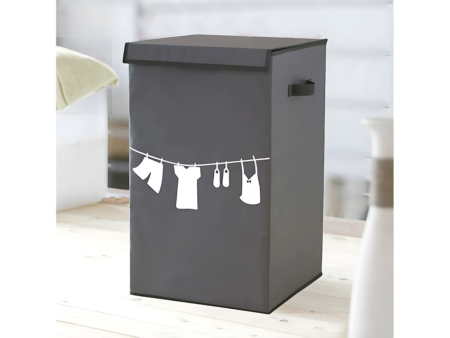 Cesta plegable para ropa con tapa