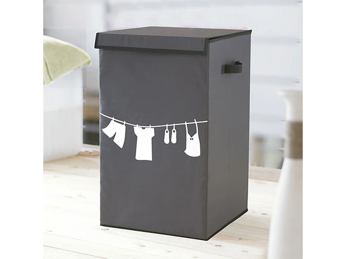 Panier à linge pliant avec couvercle