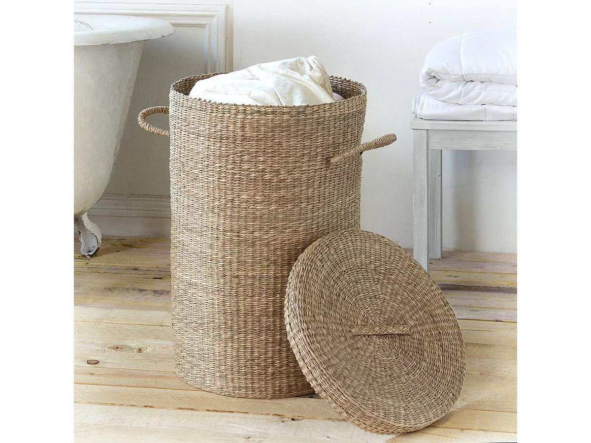 Natuurlijke zeebies wasmand