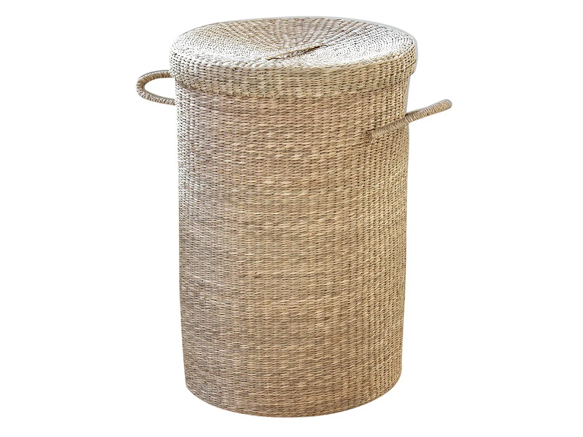 Panier à linge en jonc de mer naturel