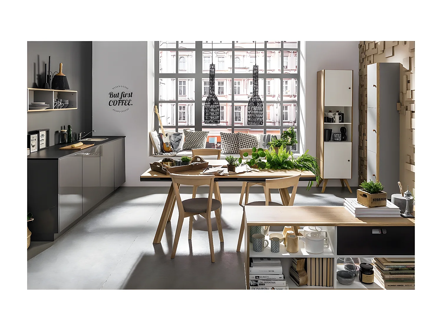 Vitrine 2 portes avec étagère centrale H207,5 cm - NATURE