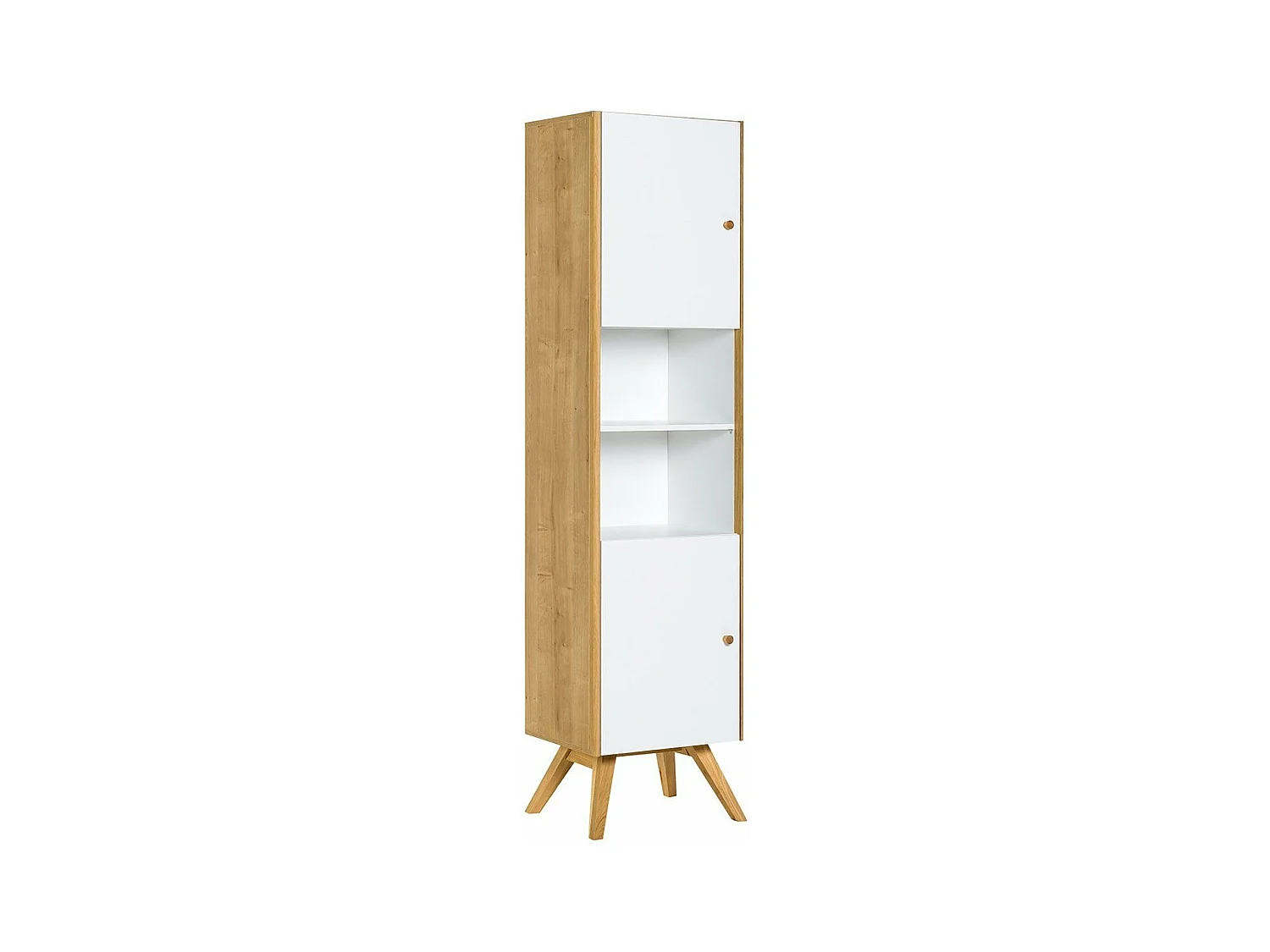 Vitrine 2 Türen mit zentralem Regal H207,5 cm - NATURE
