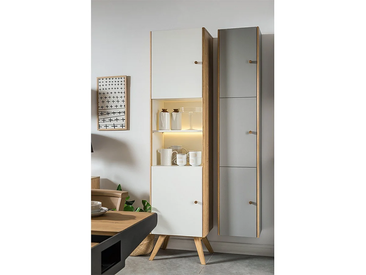 Vitrine de 2 portas com prateleira central H207,5 cm - NATURE