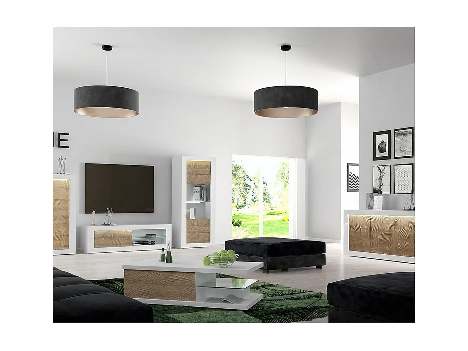 Bibliothèque 1 porte avec Vitrine KARMA - Fabrication Française